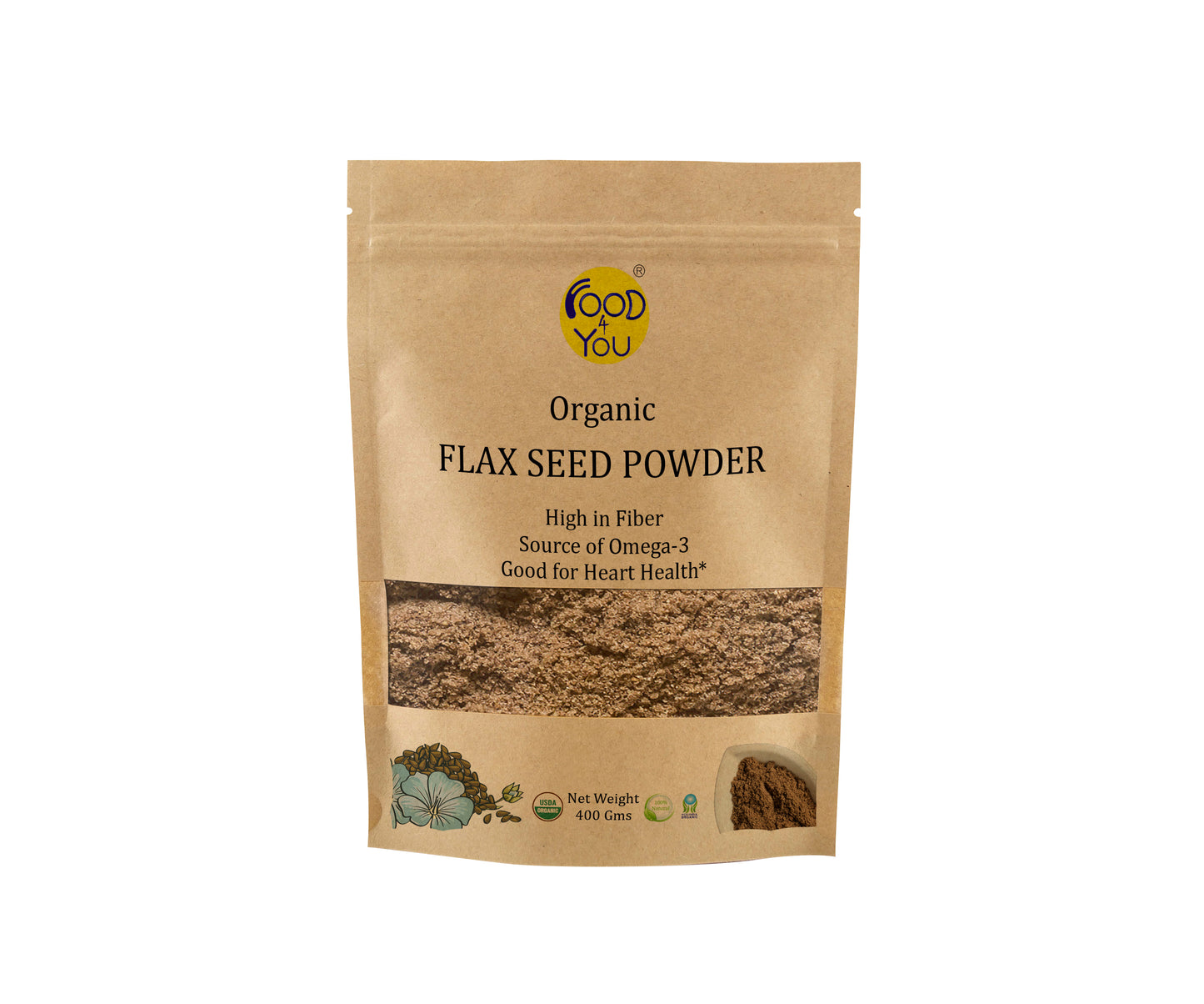 Food 4 You Organic Flaxseed Flour 400g