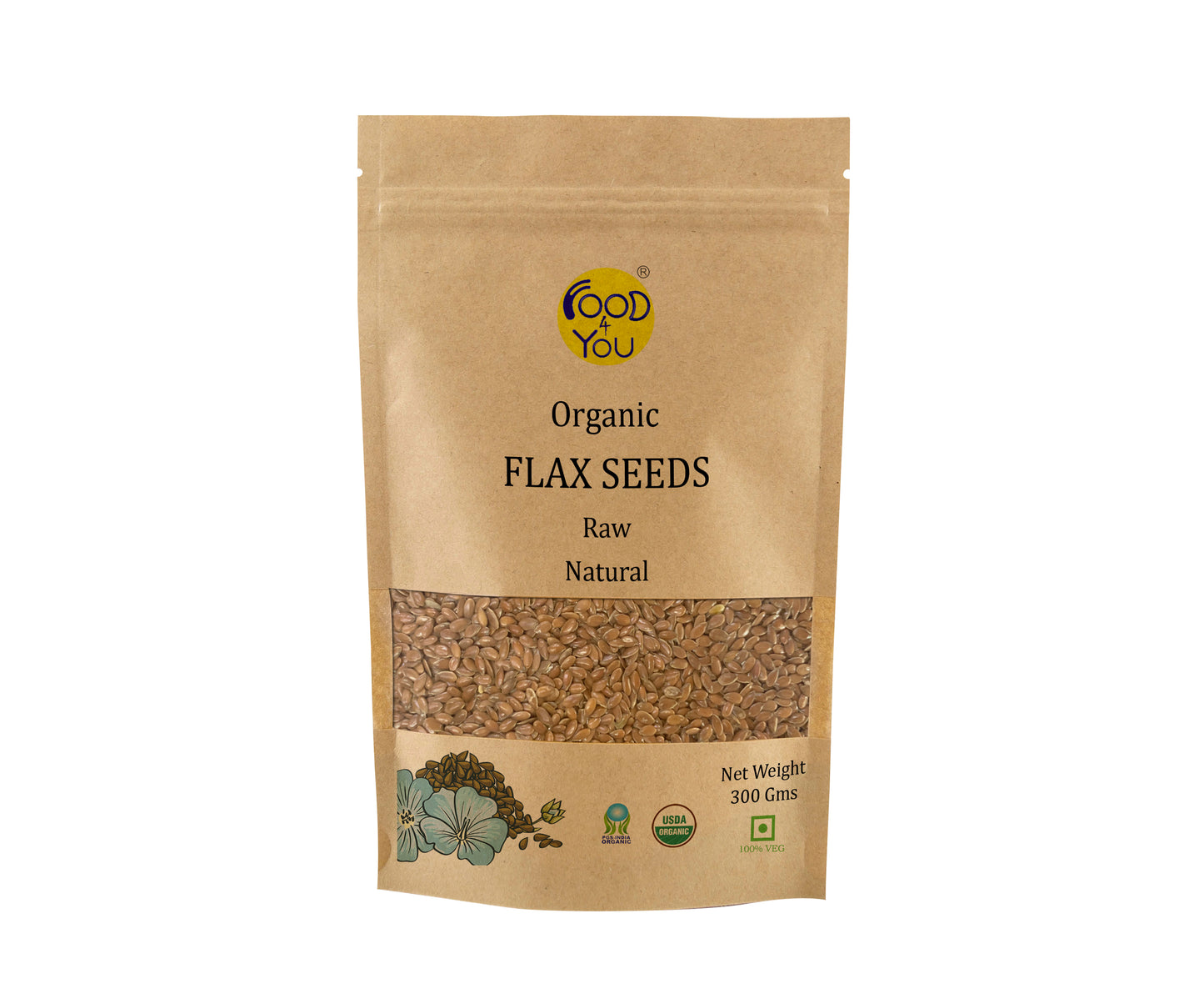 Food 4 You Organic Flaxseeds 300g
