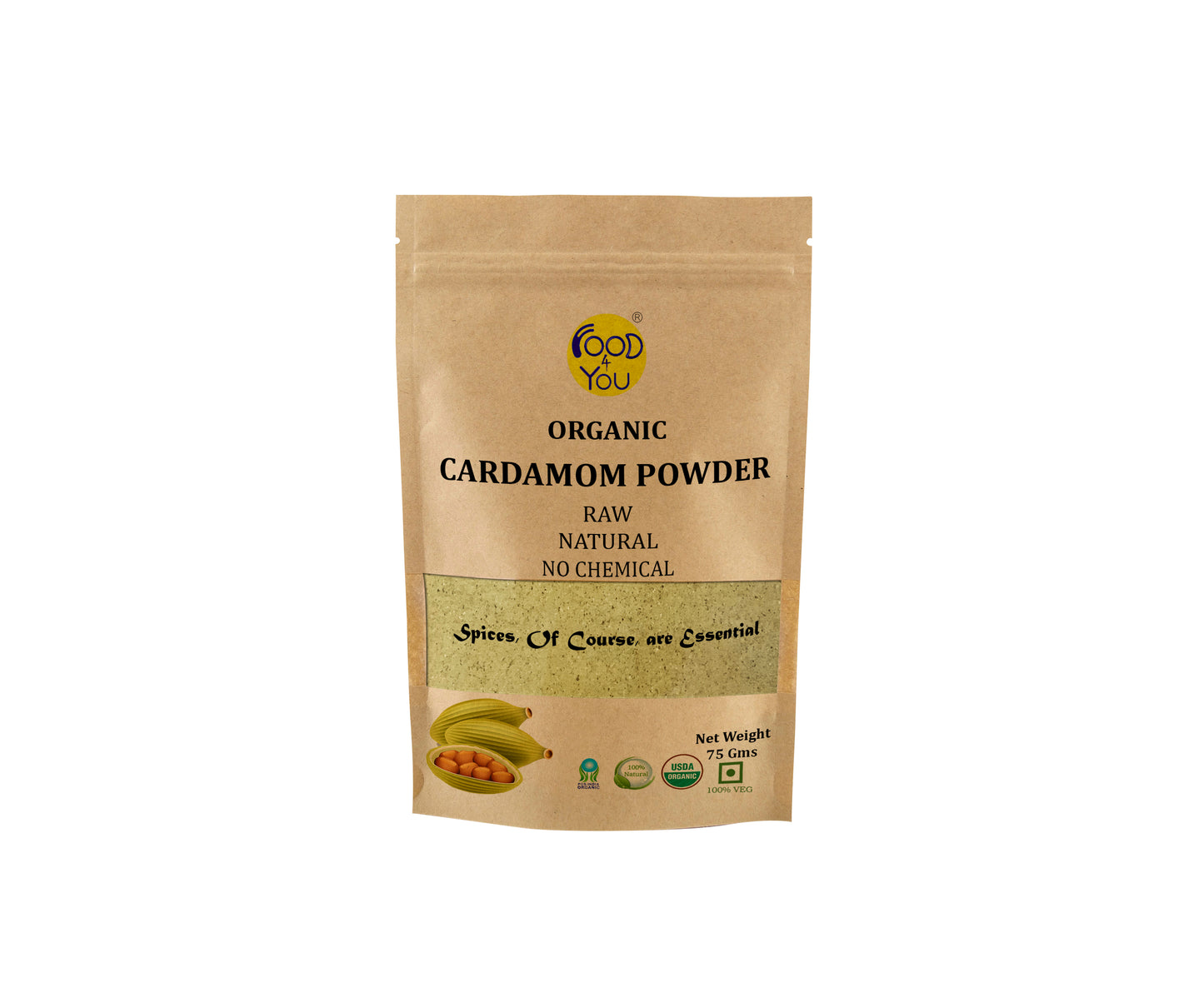 Food 4 You Organic Cardamom Powder 75g