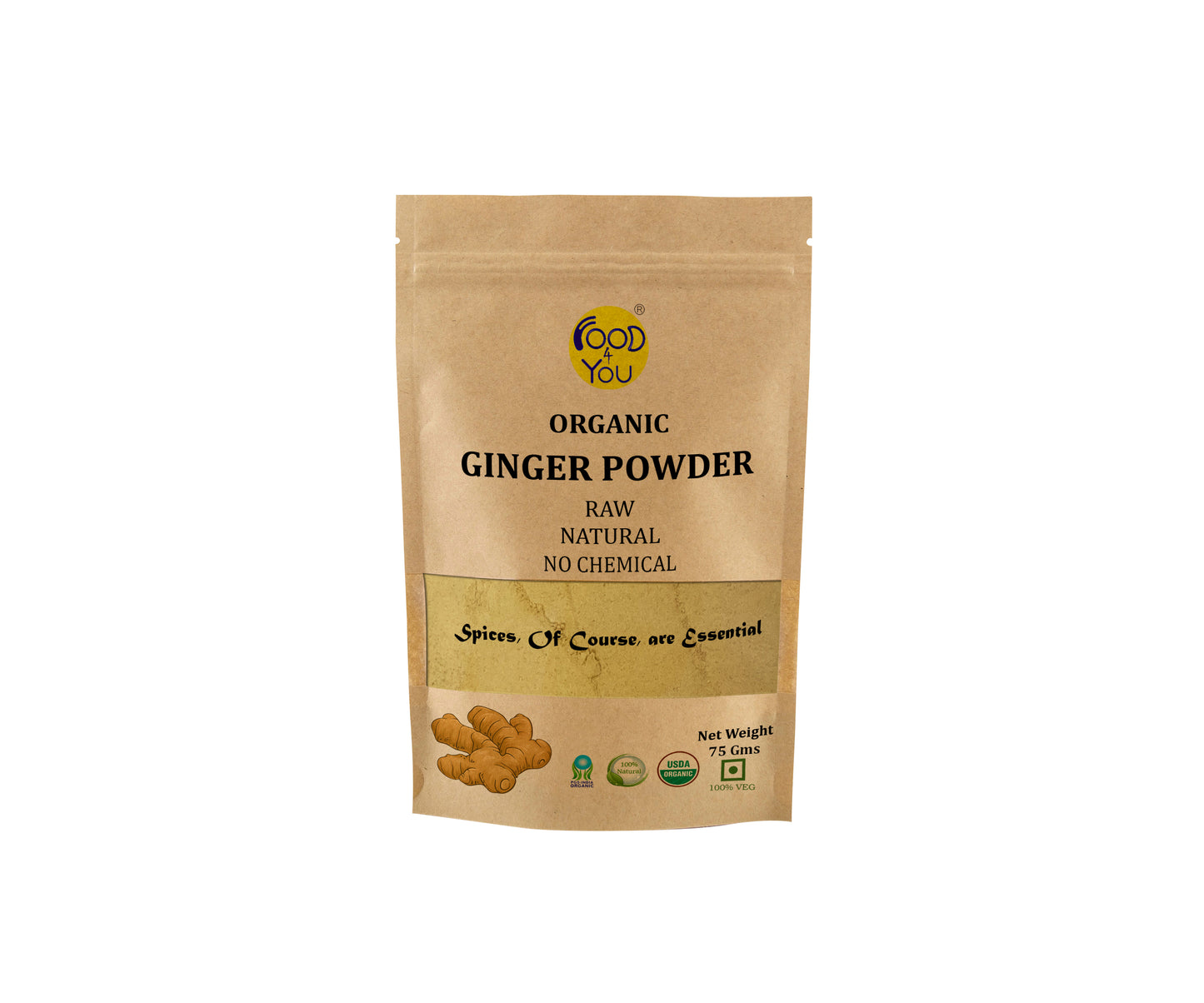 Food 4 You Organic Ginger Powder 75g
