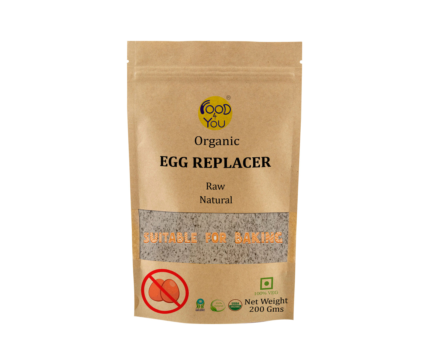 Food 4 You Organic Egg Replacement Powder 200g