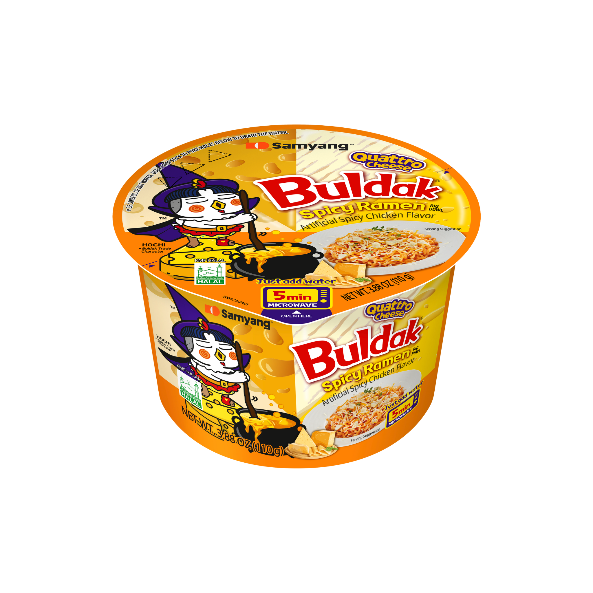 Samyang Korean Instsnt Ramen Noodles Big Bowl Quattro Cheese 105 g