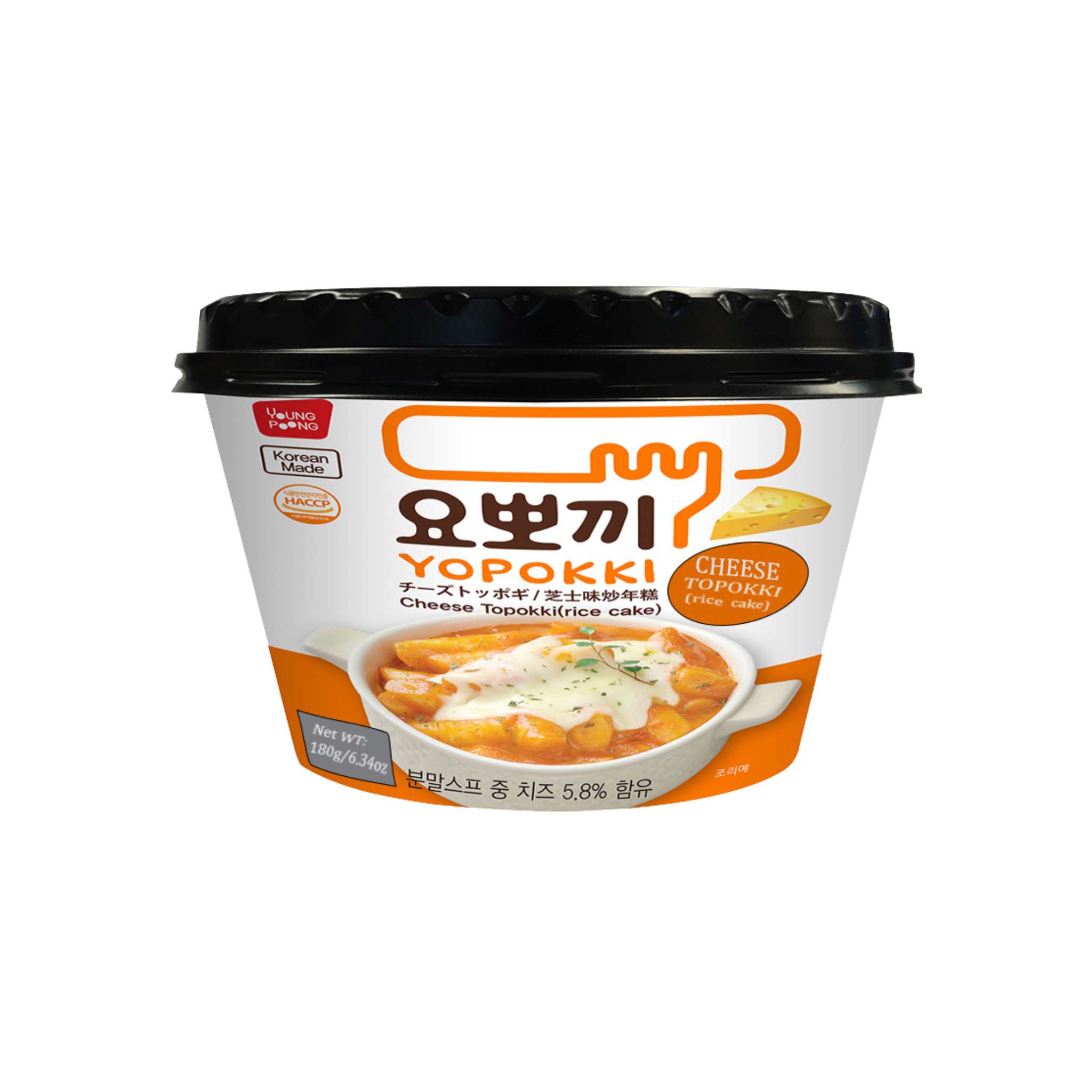 Young Poong Korean Instant Yopokki Rice Cake Cheese Topokki 180 g